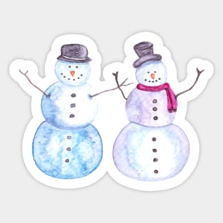 Smiley Snowmen Friends Sticker